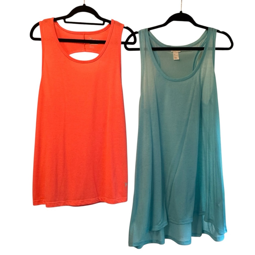 H&M‎ & Old Navy Coral and Aqua Tank Tops Bundle